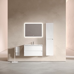 Sancos Тумба с раковиной Libra 90 белый глянец раковина Element 91 CN7002 – фотография-4