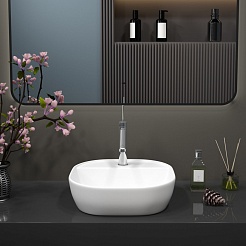 Teymi Раковина накладная в ванную Solli 40 белая с полочкой под смеситель T50207 – фотография-5