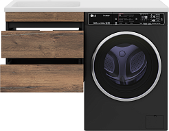 Misty Мебель для ванной Коломбо 120 L подвесная под стиральную машину дуб галифакс/антрацит – фотография-5