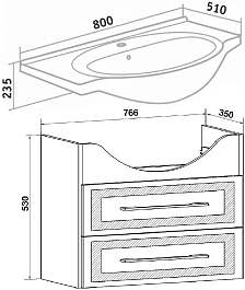 Runo Тумба с раковиной Дублин 80 подвесная дуб/белая – фотография-7