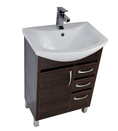 Aquanet Тумба с раковиной "Донна 60" 3 ящика венге – фотография-4