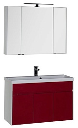 Aquanet Мебель для ванной "Латина 100" бордо (181089) – фотография-1