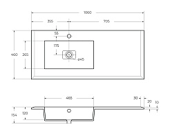 Cezares Тумба с раковиной Bellagio 106 L grafite раковина 50213 – фотография-4