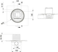 BERGES Wasserhaus Душевой трап Zentrum Norma 150 092363 золото глянец – фотография-6