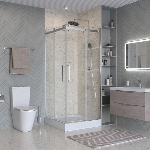 BelBagno Душевой уголок Marino MARINO-2-A-2-90-C-CR 90x90 профиль хром стекло прозрачное – картинка-3