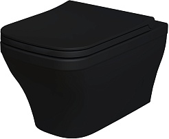 Ambassador Сиденье для унитаза Benefit тонкое черное матовое – фотография-2