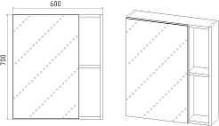 Viant Мебель для ванной Бостон 56 подвесная графит/дуб вотан – фотография-18