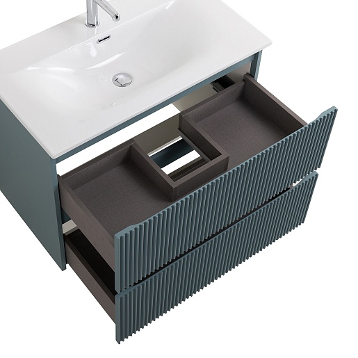 BelBagno Тумба с раковиной Uno 90 подвесная Голубой матовый с раковиной BB-8099-90 – картинка-5