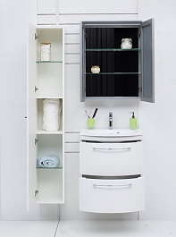 De Aqua Мебель для ванной Лонг 60, зеркало-шкаф Алюминиум – фотография-10