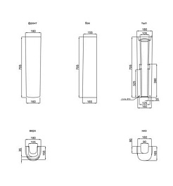 Della Пьедестал для раковины Otti версаче, золото – фотография-1
