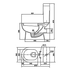Керамин Унитаз-компакт Бергамо с жестким сиденьем – фотография-2