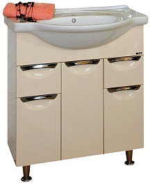 Misty Тумба с раковиной "Жасмин 76" бежевая – фотография-1