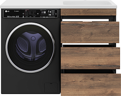 Misty Мебель для ванной Коломбо 120 R под стиральную машину дуб галифакс/антрацит – фотография-5