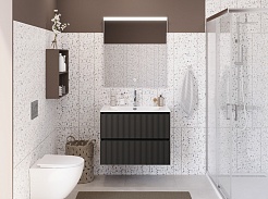 BelBagno Тумба с раковиной Uno mini 100 подвесная Темно-Серый матовый с раковиной BB-8099-3-100 – фотография-8