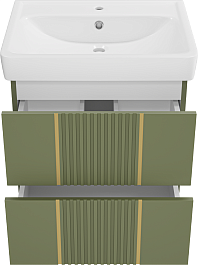 Brevita Тумба под раковину Vega 60 подвесная зеленая/золото – фотография-4