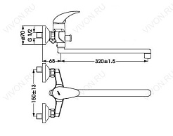 Vidima Смеситель универсальный Орион BA005AA для ванны с душем – фотография-2