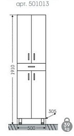 СанТа Пенал для ванной Стандарт 50 (501013) – фотография-10