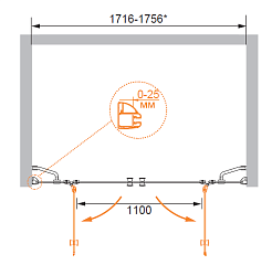 Cezares Душевая дверь в нишу VERONA-W-B-22-180-P-Cr – фотография-4