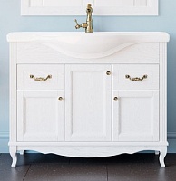 ValenHouse Тумба под раковину Эллина 105 белая, фурнитура бронза