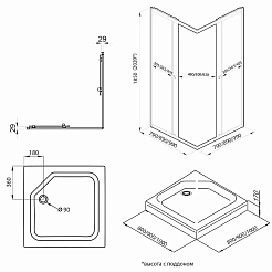 Triton Душевой уголок Вента Блэк 100/100 Щ0000054463 – фотография-2