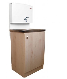 Электромаш Умывальник "Акватекс" с подогревом, нержавеющая мойка, дерево – фотография-1