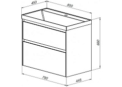 Aquanet Тумба с раковиной Гласс 80 – фотография-13