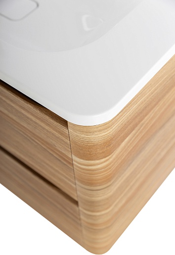 Cezares Тумба с раковиной без отверстия под смеситель Relax 80 подвесная дуб карамельный – картинка-7