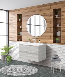 BelBagno Тумба с раковиной Albano-Cer 105 подвесная Rovere Vintage Bianco – фотография-9