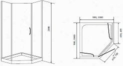 Timo  Душевой уголок "BY-839" (90 см) матовый – фотография-2
