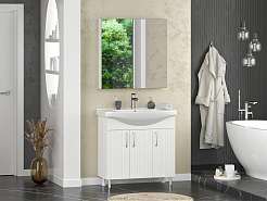 Misty Тумба с раковиной Изео 85 белая – фотография-8