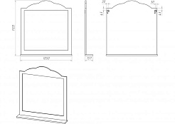 Misty Зеркало для ванной Roma 105 бежевое/ патина – фотография-2