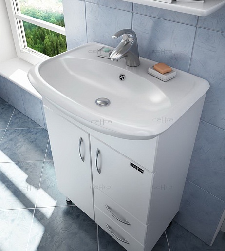 СанТа Мебель для ванной Уют Герда 55 свет, с ящиками – картинка-3