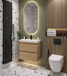 Vivon Тумба с раковиной Atwood 60 подвесная дерево – фотография-15