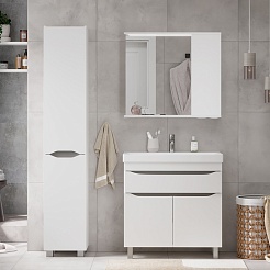 Volna Тумба с раковиной Lake 80.2D.1Y белая – фотография-10