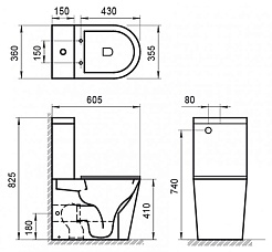 BelBagno Чаша унитаза Flay-R BB2149CPR безободкового без сиденья – фотография-7