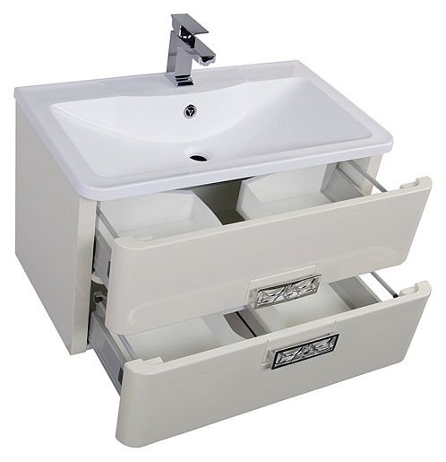 Aquanet Тумба с раковиной Паллада 80 слоновая кость – фотография-8