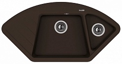 Florentina Мойка гранитная Веста угловая мокко – фотография-1
