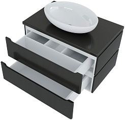 Mixline Тумба с раковиной Виктория 80 подвесная графит софт – фотография-2