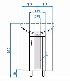 Style Line Тумба для умывальника Веер угловая – фотография-3