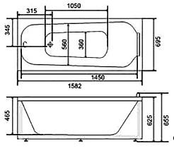 BellSan Акриловая ванна Лайма 160x70 с гидромассажем – фотография-4