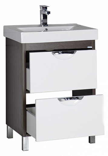 Aquanet Тумба с раковиной "Гретта 60" 2 ящика венге (171595) – фотография-8