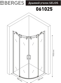 BERGES Wasserhaus Душевой уголок Gelios 90x90 061025 – фотография-6
