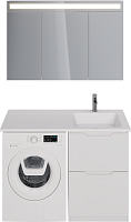 Dreja Мебель для ванной Bona 120 R под стиральную машину белая