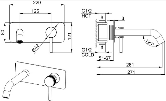 Allen Brau Смеситель для раковины Priority 5.31003-GB (с внутренней частью) золото – картинка-3