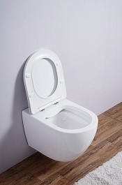 Esbano Унитаз Amapola подвесной безободковый белый матовый – фотография-9