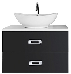 Водолей Тумба с раковиной Мэдисон 80 черная – фотография-1