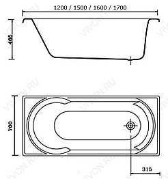 Vidima Акриловая ванна "СеваМикс" 120 см – фотография-3