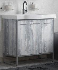 Corozo Тумба с раковиной Айрон 90, серый/арт – фотография-1