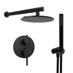 Paini Смеситель для ванны и душа Cox 78PZ690TH с термостатом, встраиваемый, брашированный чёрный – фотография-1