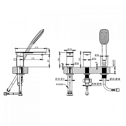 Promo Смеситель Gina F565104C-2-RUS на борт ванны – фотография-3